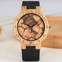 mens watch unique burned paper style wood watches modern wooden retro bamboo wooden watch casual male clock relogio masculino