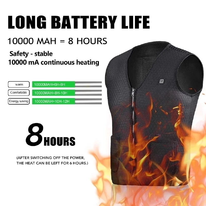 Жилет с подогревом моющийся жилет регулируемой температурой и зарядкой от USB