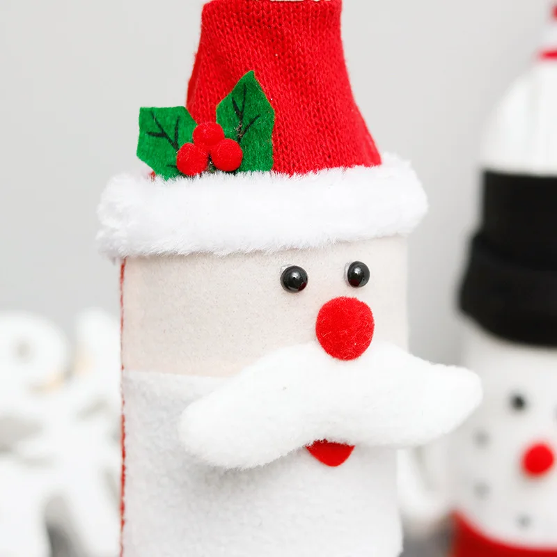 Рождественские украшения Лось тканые ворс набор бутылок для вина Рождество