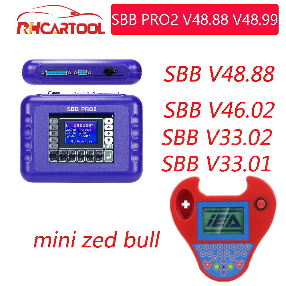 OBD2 автоматический ключ Мини Zed Bull Zed-Bull Smart Silca SBB PRO2 V48.88 V46.02 или V33.02 автоматический транспондер без жетонов Limited