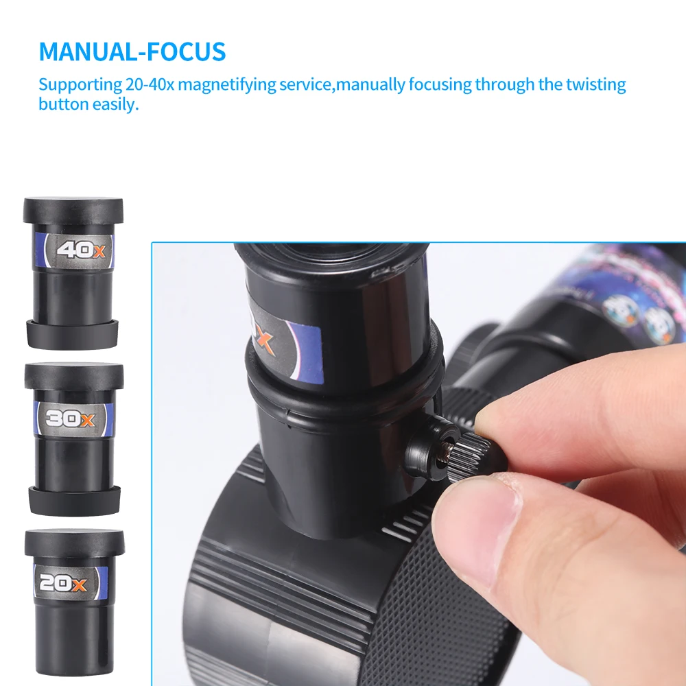 20 40x Зрительная труба телескоп с непрерывным масштабированием для детей игрушки