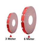 Двусторонняя клейкая лента из акриловой пены, 3 метра, 6 м, размер 10 мм, для светодиодных лент 5050 RGB, гибкий светильник оновый светильник s