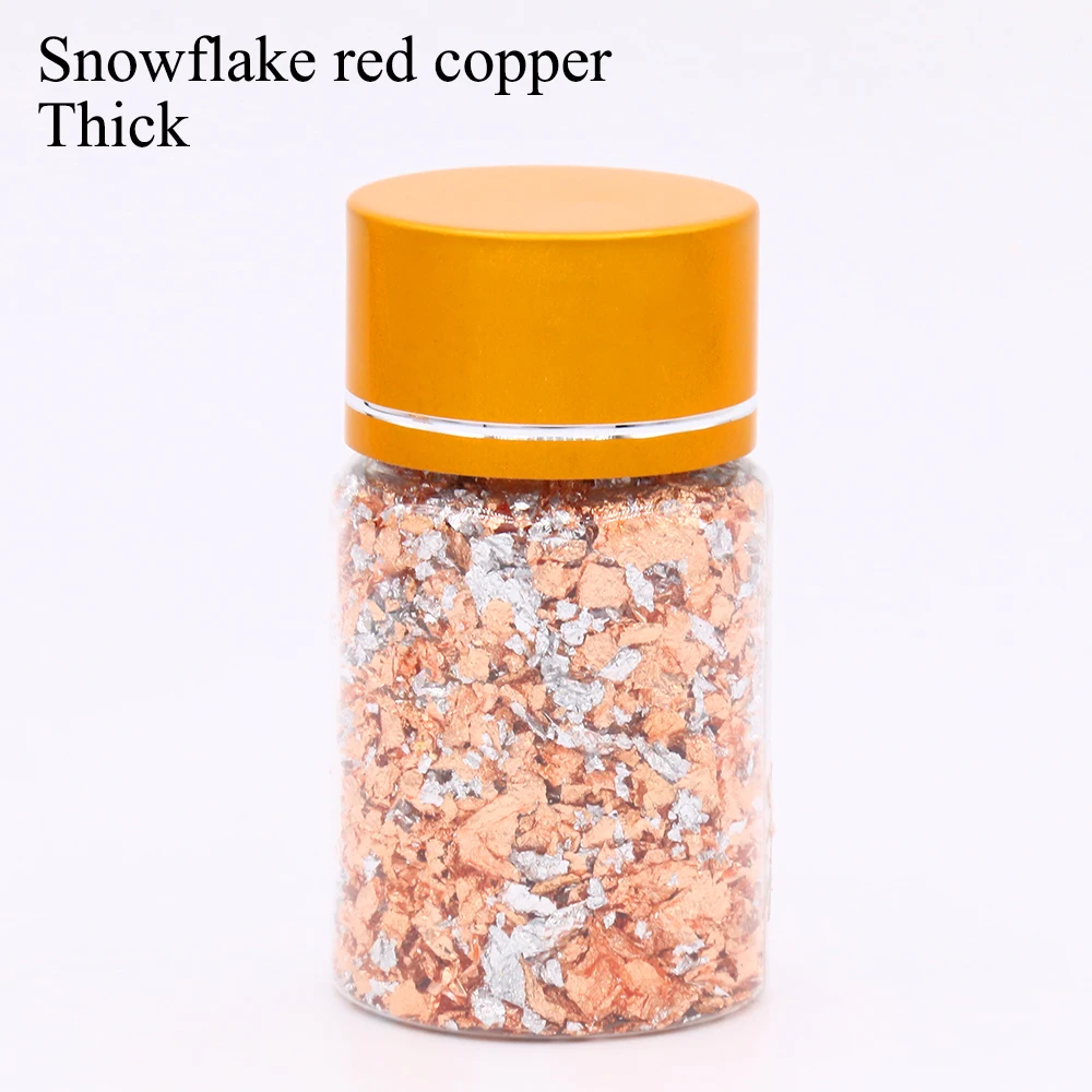 Copper Silver(thick) Имитация золотых листьев хлопья медные хлопья для скользящего искусства украшения Серебряная медная Золотая фольга осколки золотые хлопья ремесло - Цвет: Copper Silver(thick)
