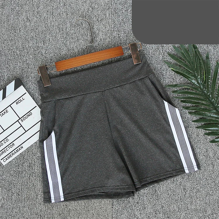 Dark gray Сексуальные женские шорты для йоги с принтом Спортивные трусы фитнес тонкие лосины Леггинсы высокая Талия пуш-ап Спортивная одежда для бега Спортивное нижнее белье - Цвет: Dark gray