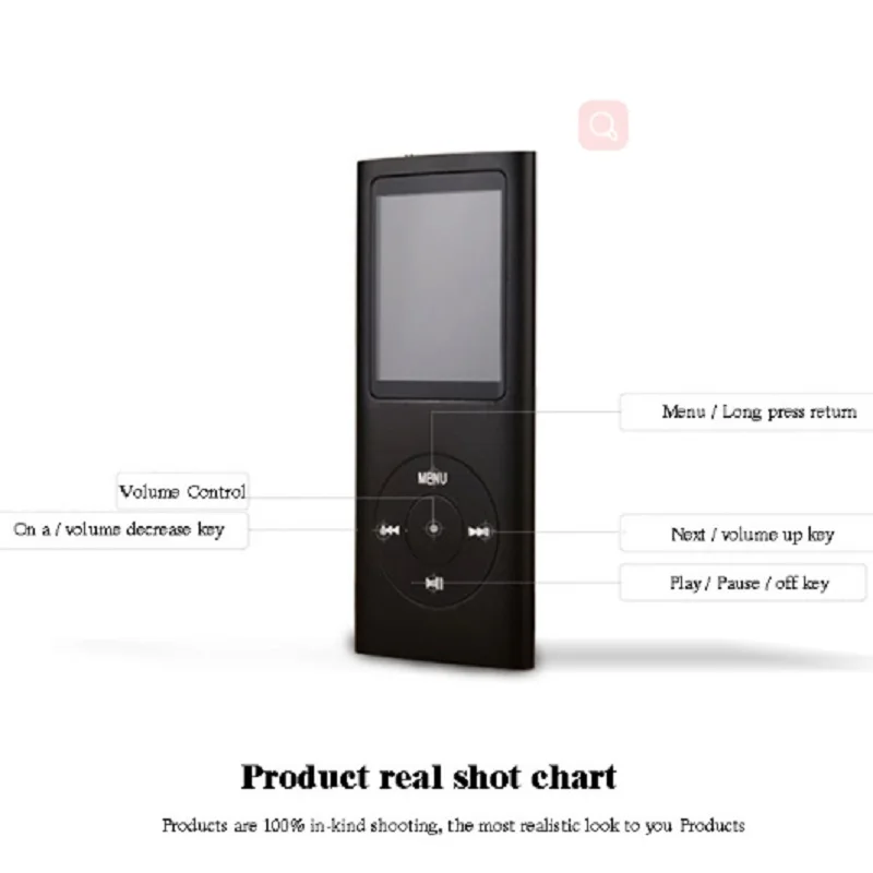 

ZHKUBDL 1.8 inch mp3 player 16GB 32GB Music playing with fm radio video player E-book player MP3 with built-in memory