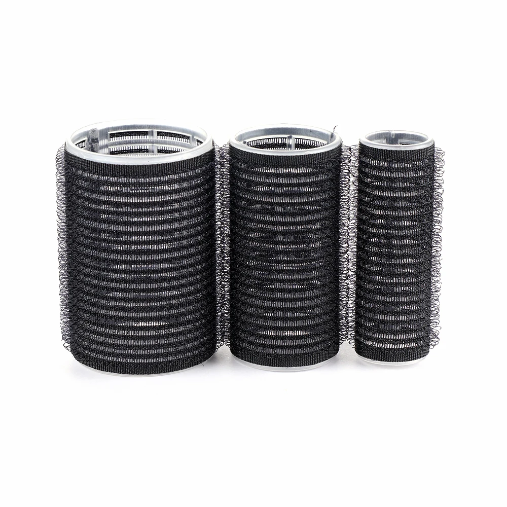 Черные бигуди для парикмахерских многоразмерные самоклеящиеся