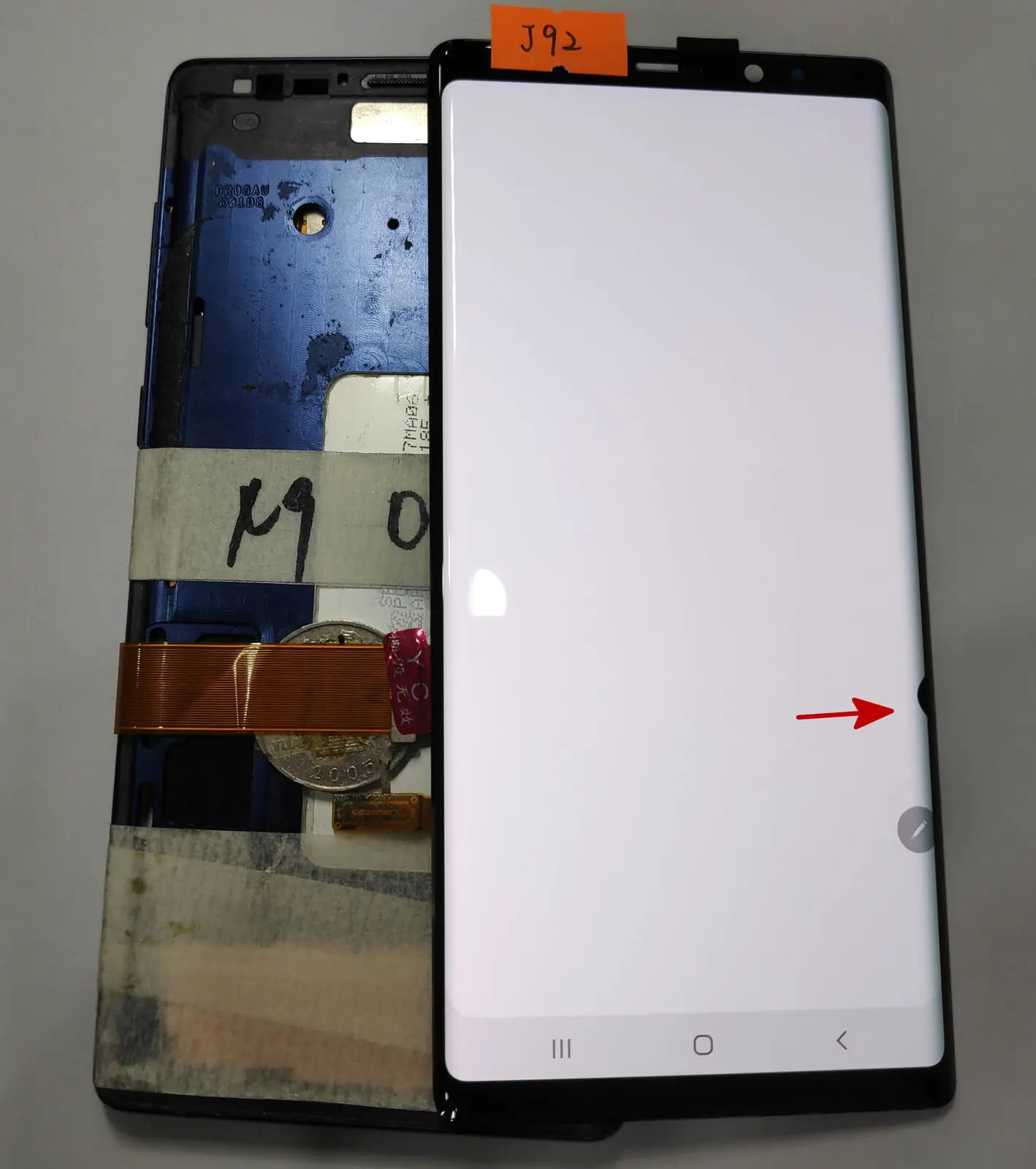 J92 Для samsung Galaxy Note 9 N960 N960F N960D N960DS дефект ЖК-дисплей кодирующий преобразователь сенсорного экрана в сборе 6," Super Amoled - Цвет: J92