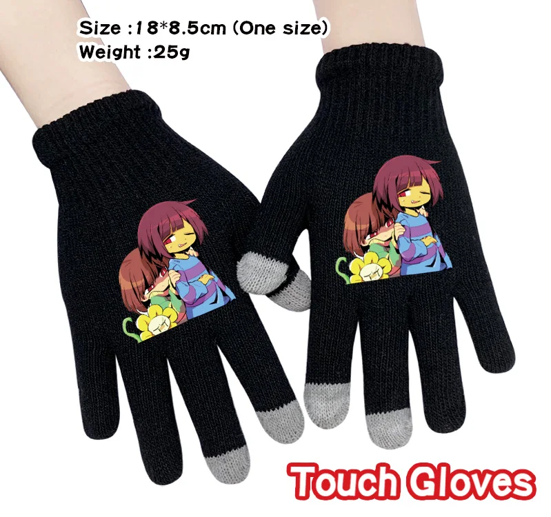Undertale Frisk Chara верхняя одежда ручной работы мультфильм вязание сенсорные перчатки хлопок теплый полный палец варежки косплей аксессуар подарок зима