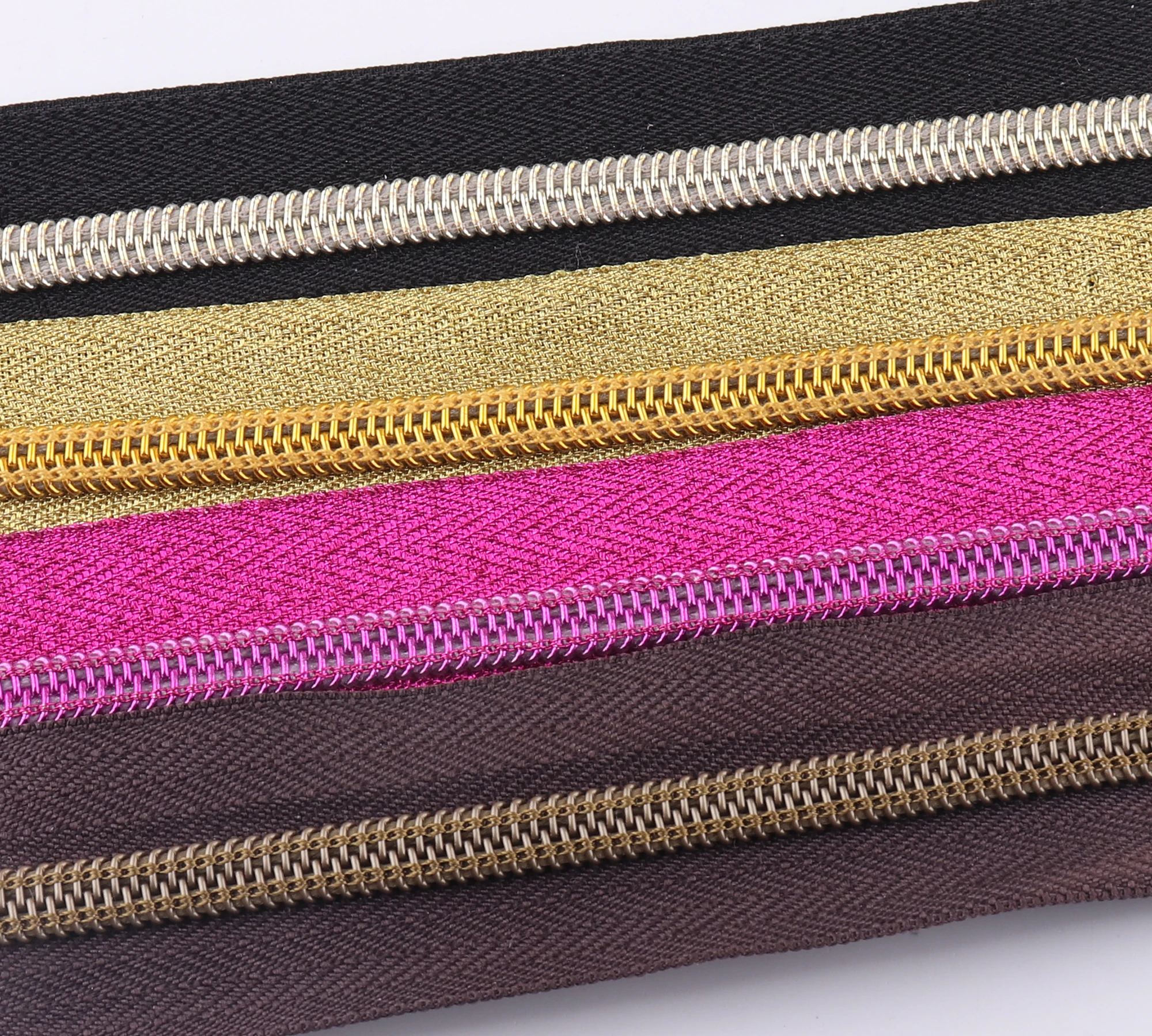 

No 5# Colorful Zipper Tape 5meters Leather Zipper Head Nylon Tape Zip Coil Zippers Tailor DIY Universal Zipper Replacement Kit