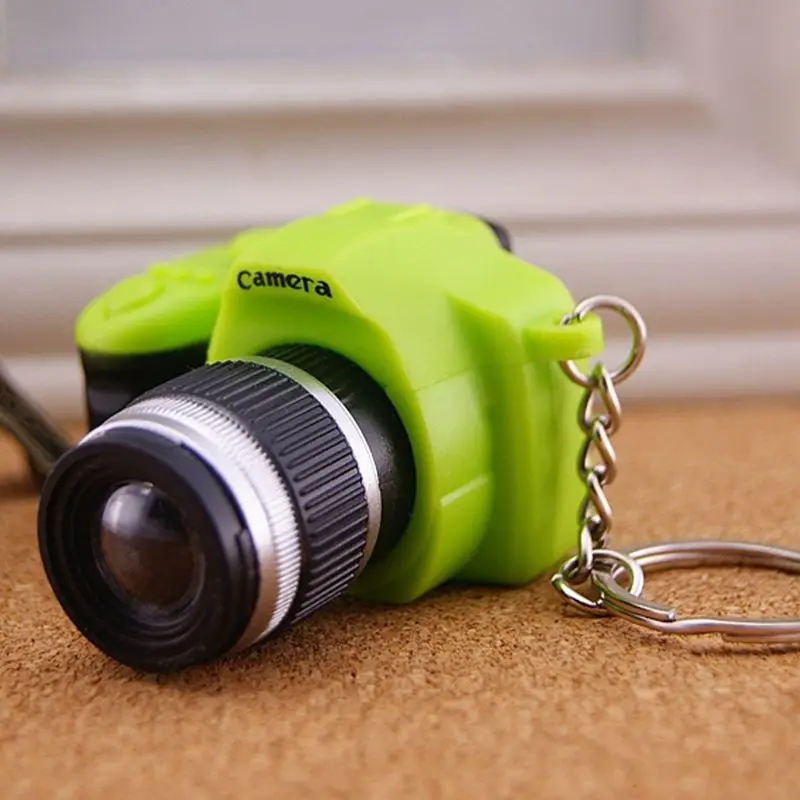 Creative Super Mini Sound Camera LED Keychain Pendant Cute DIY Art Craft Plastic Key Ring Decor New Year Valentine Birthday Gift
