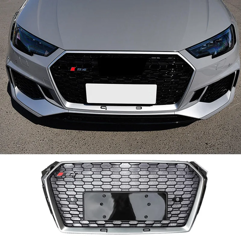 

Модифицированная решетка-гриль A4 для A4 S4 B9 2017 2018, передняя решетка для гонок, верхний бампер, решетка для гриля, Передние решетки, решетка для...