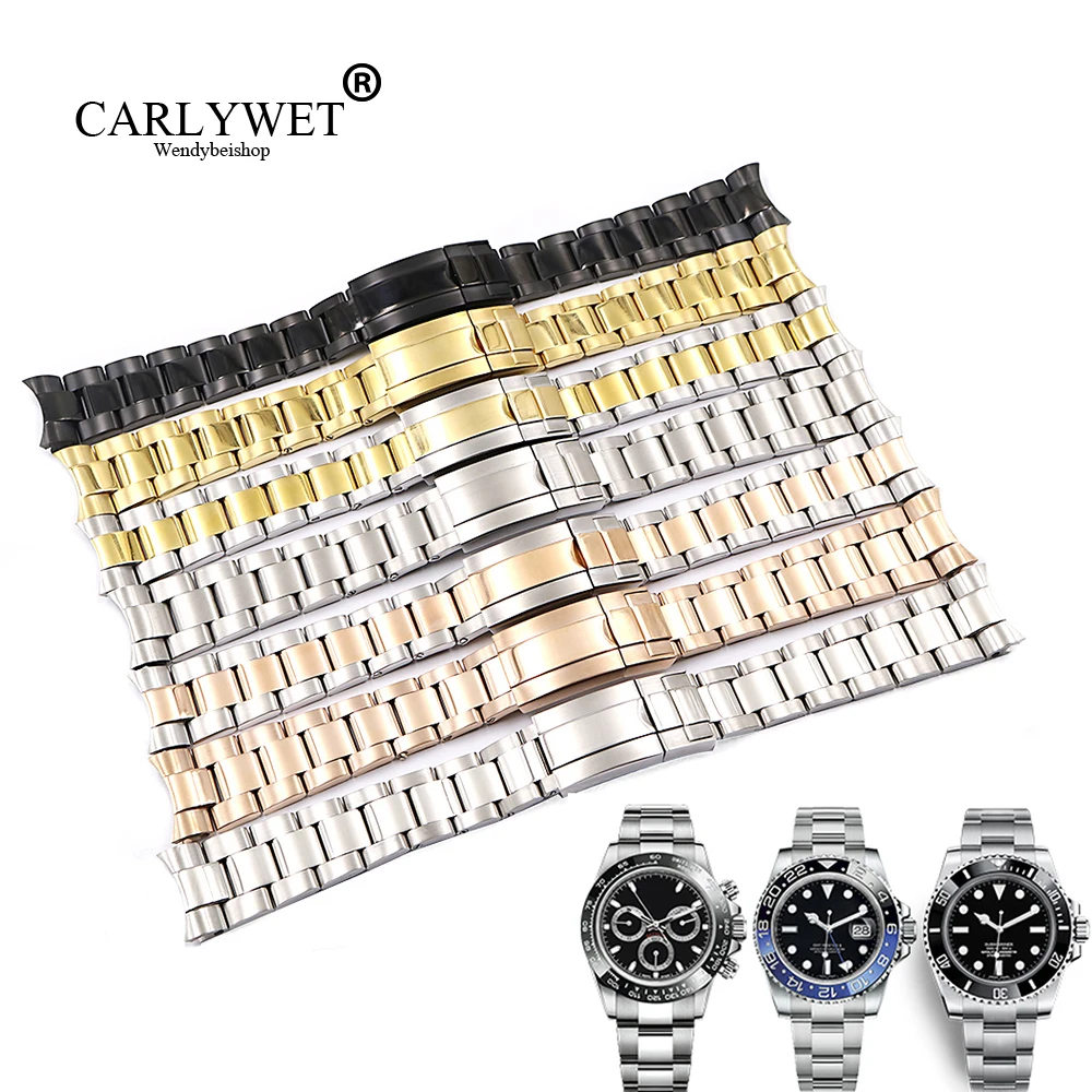 Браслет CARLYWET 20 мм из твердого золота с изогнутыми концами и застежкой стальной