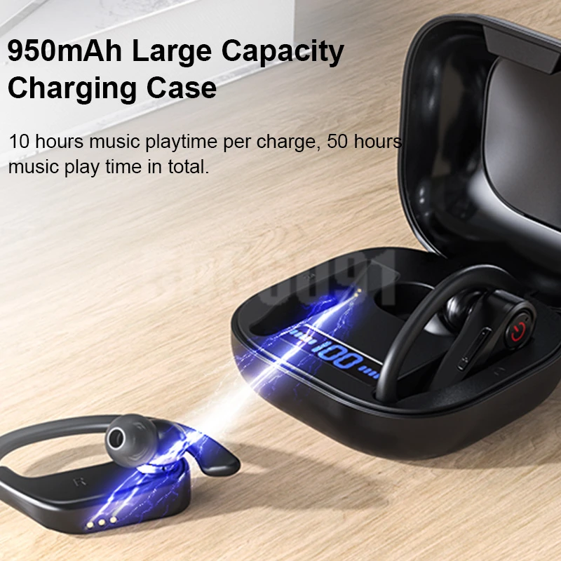Bluetooth наушники гарнитура TWS время воспроизведения 10 часов дисплей питания в ухо