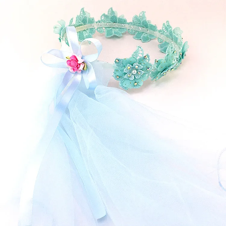 Детский двухслойный тюлевый венок для невесты повязка на голову маленькой