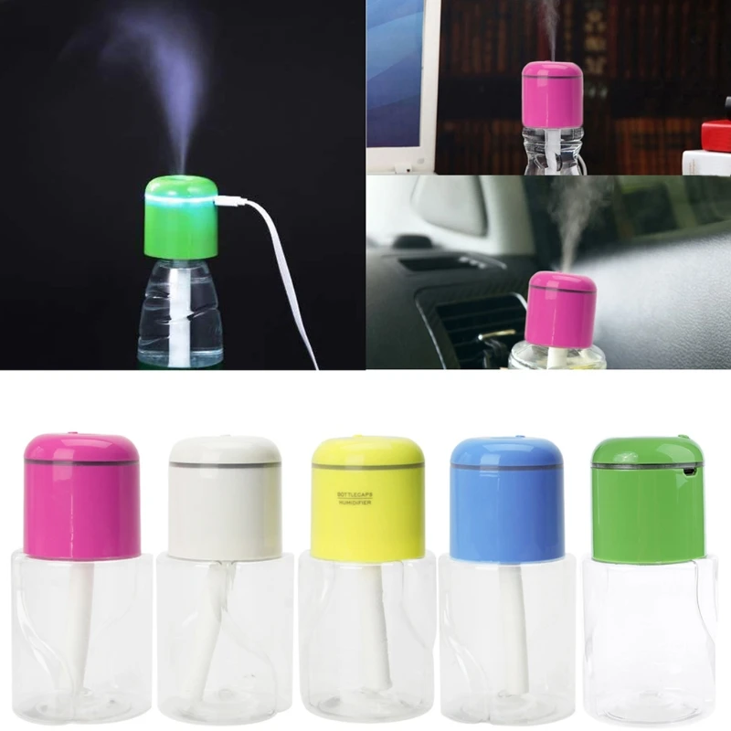 

Ultrasonic Mist Make Air Humidifier Bottle Caps LED Light Aroma Diffuser Fogger