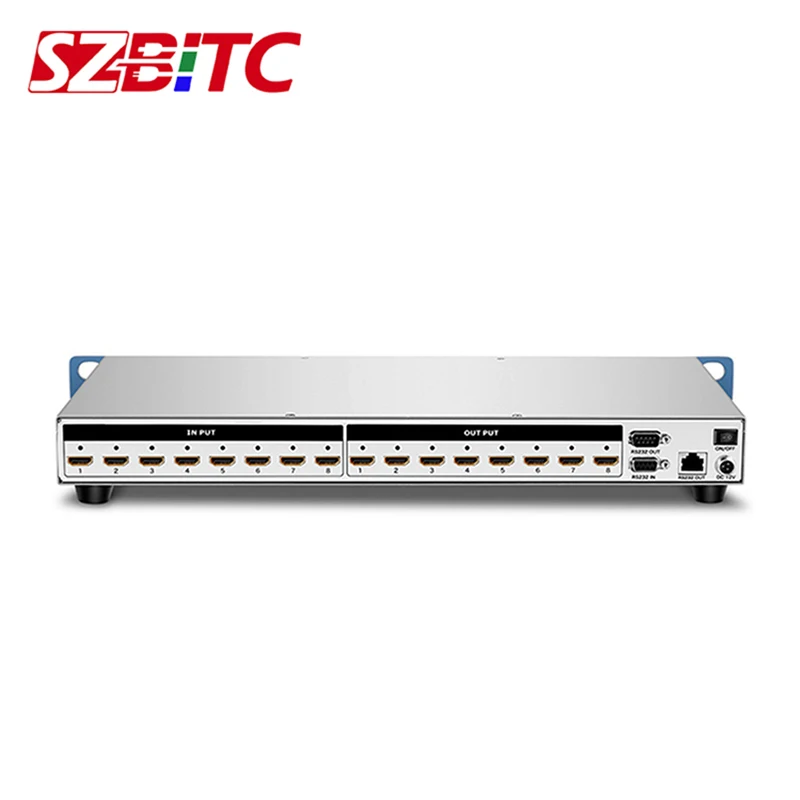 Матричный коммутатор SZBITC 4K HDMI 8x8 видеопереключатель EDID RS232 TCP/IP с дистанционным