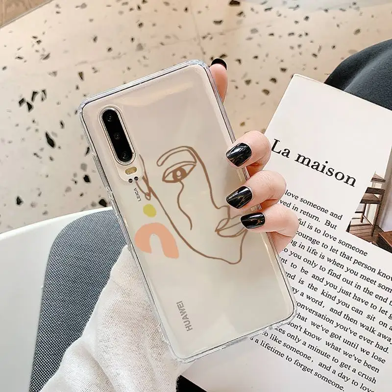 

New Funny Art Sketch Phone Case Transparent for Samsung A71 S9 10 20 HUAWEI p30 40 honor 10i 8x xiaomi note 8 Pro 10t 11