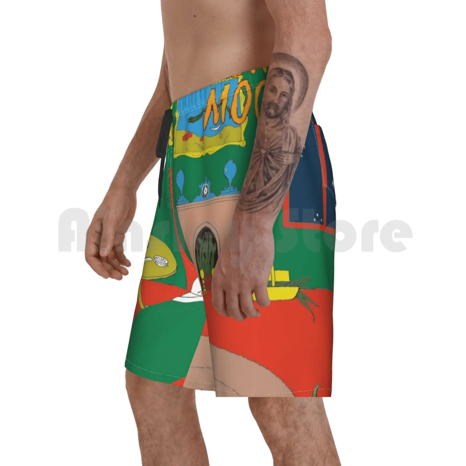 

Пляжные шорты с изображением змеи хорошей ночи (Луна хорошей ночи)