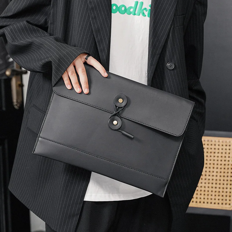 

Envelope Clutch Bag for Men Retro Folder Day Clutches Crazy Horse Leather Handy Briefcase A4 Documents Bag iPad Storage Bag