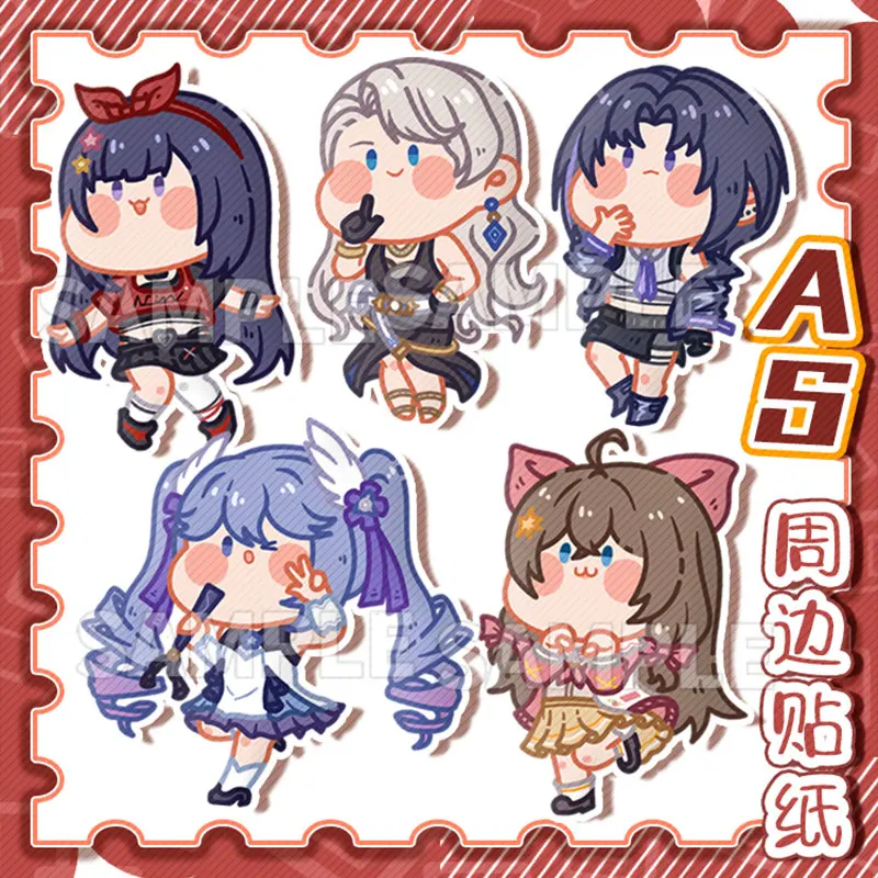 

Стикер аниме Vtuber A-SOUL Carol Eileen Diana Bella стикер семейный портрет мотоцикл телефон для путешествий чемодан стикер рождественские подарки