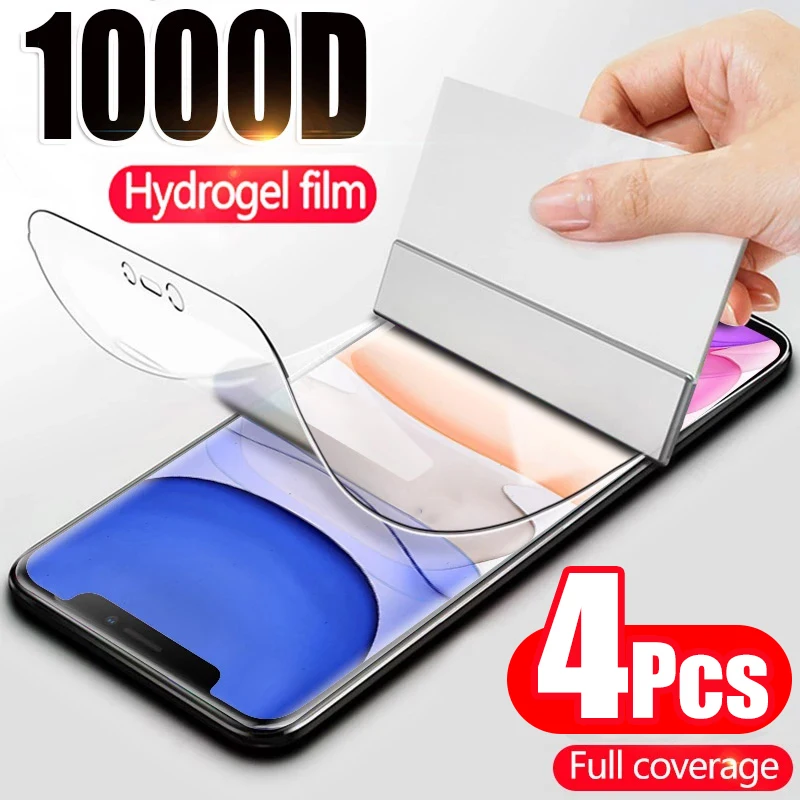 4 шт. Гидрогелевая Защитная пленка для iPhone 7 8 6 Plus SE 2020 X XR XS MAX 11 12 Pro|Защитные стёкла
