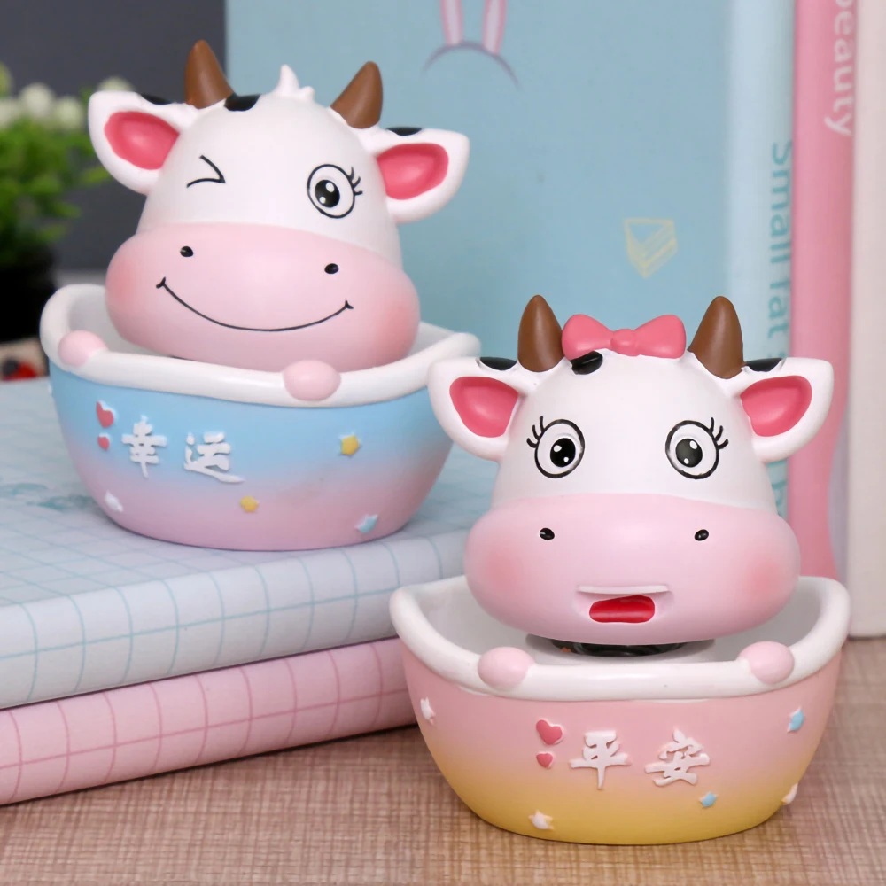 

Cute cow doll Resin Figurine creative cartoon resin cake ornaments car supplies car gifts Handmade Crafts
