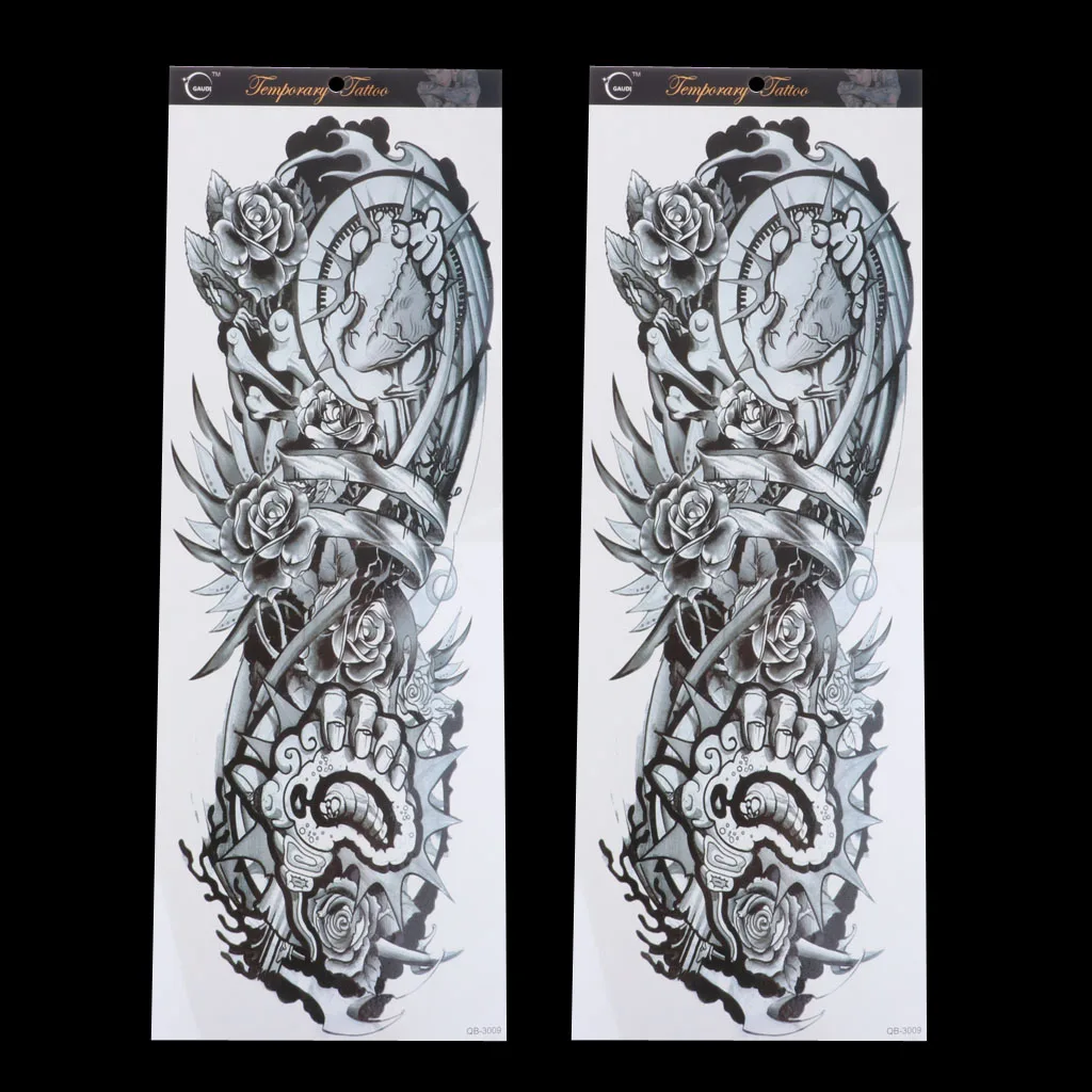 

2-Sheet Large Temporary Waterproof Full Arm Sticker Body Art