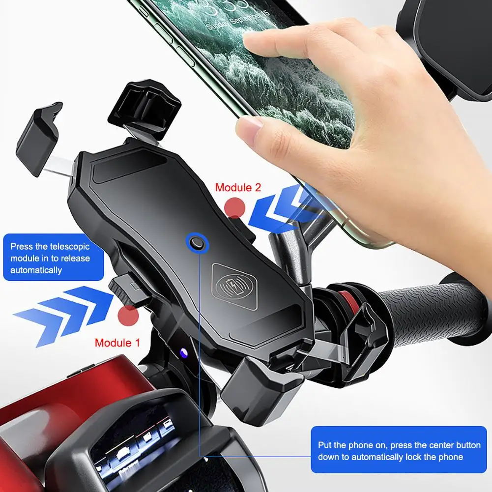 universal motorcycle bike bicycle mount holder for iphone samsung xiaomi cell phone stand wireless charging phone bike stand free global shipping