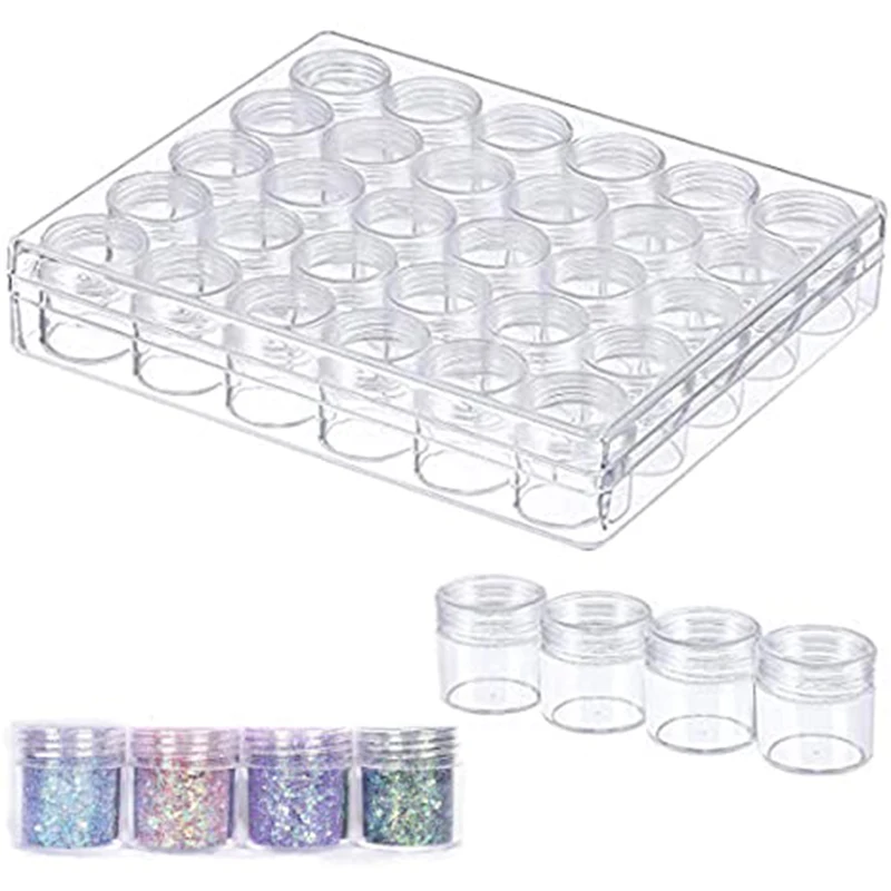 

30Pcs 6g Container Storage Jars Bead Storage For DIY Diamond Nail Beads Jewelry Painting Cosmetic Sample Eye Shadow Powder Cream