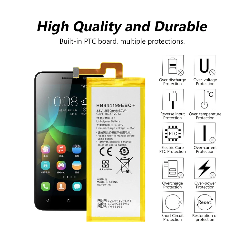 Аккумулятор для телефона Huawei Honor 4C C8818 2550 мАч hb4441996 EBC + UL00 U01 TL00H CHM-CL00 G Play Mini