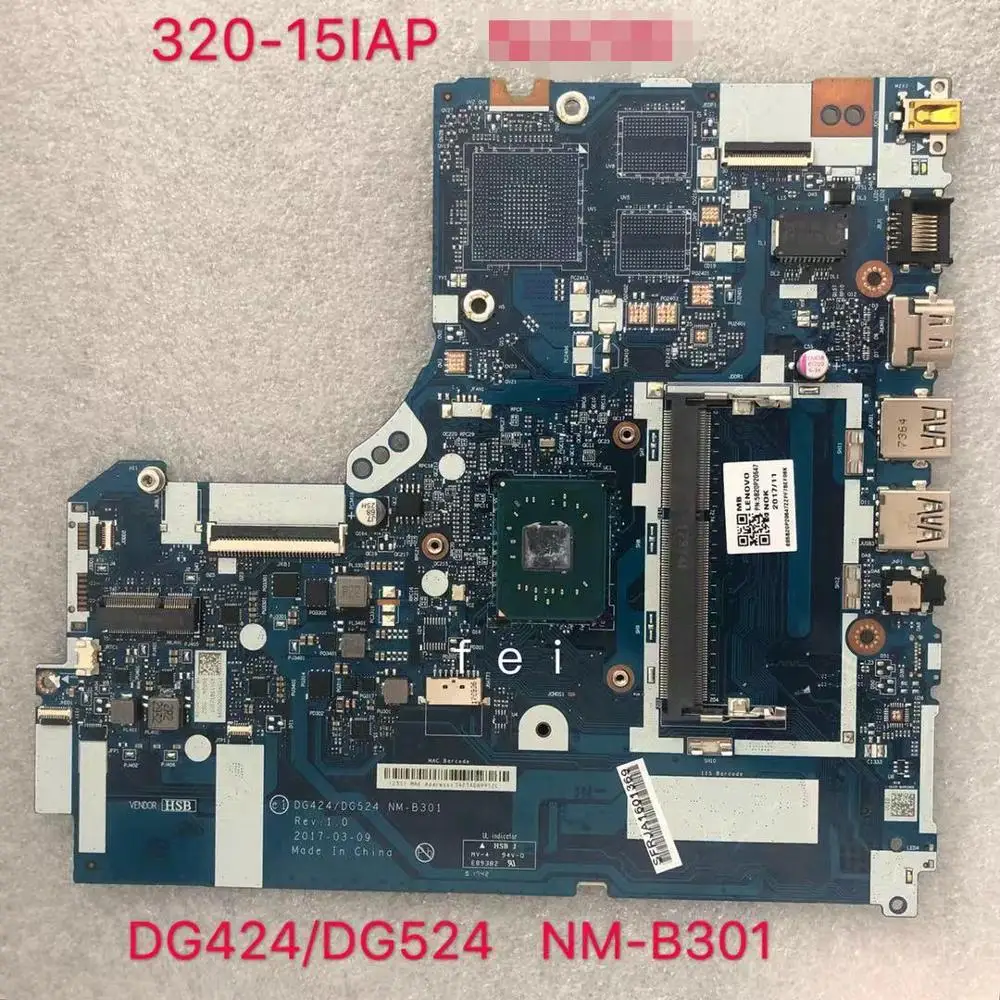 Материнская плата для ноутбука lenovo Ideapad 320-15IAP NM-B301 N4200 N3450 N3350 cpu test ok
