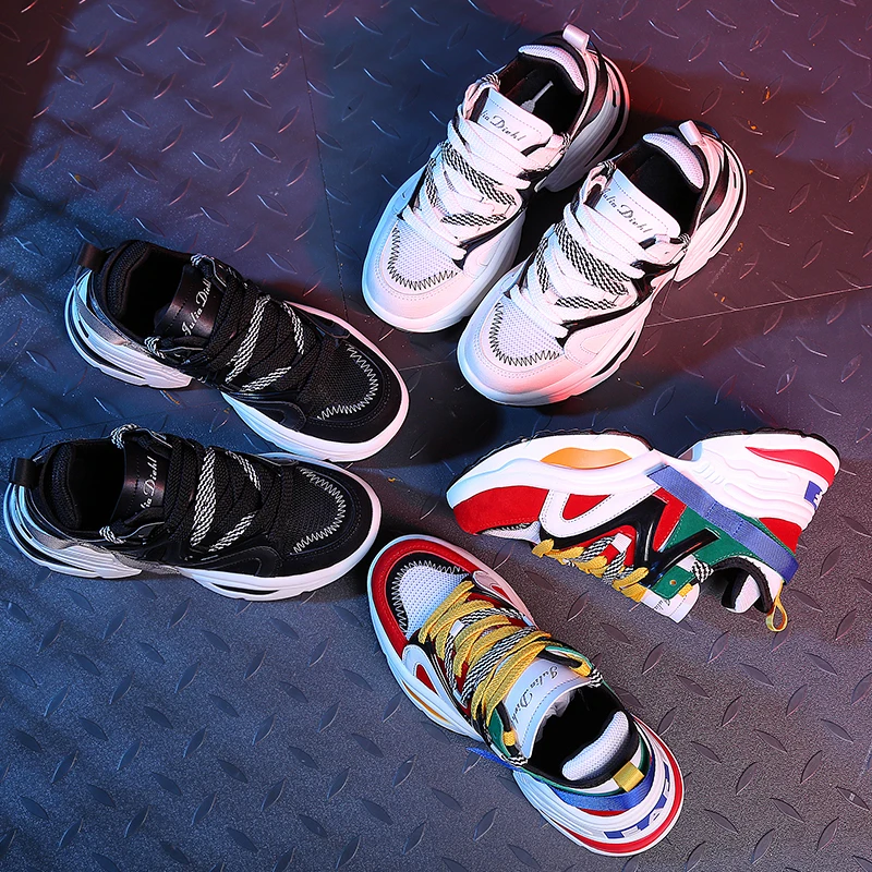 TKN Women Flat Platform Sneakers Shoes Mesh Breathable Sport Ladies Colorful Casual Autumn footwear women 1853 | Обувь