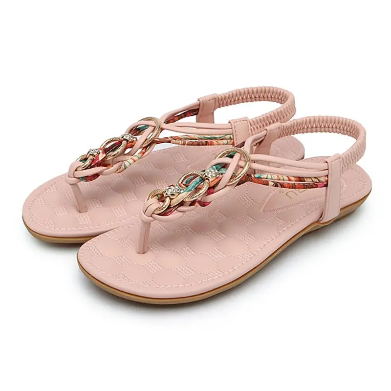 

Sandals women shoes 2019 new fashion elastic band summer shoes women sandals clip toe bohemia style beach shoes woman slipper