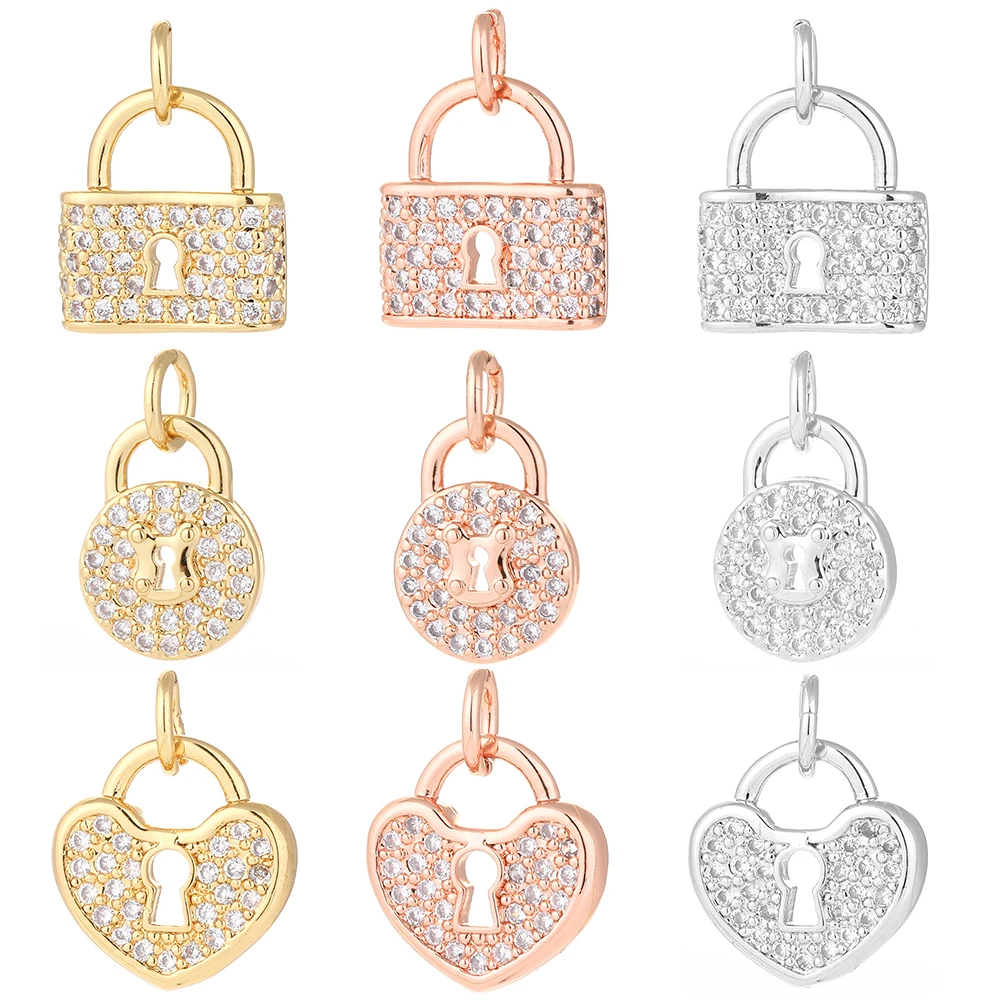 

Lock Heart Charms for Jewelry Making Supplies Gold Design Charms Charm Diy Earring Bracelet Necklace Copper Accessories
