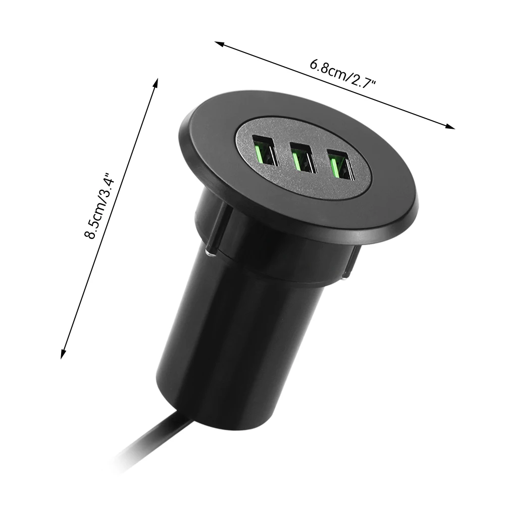 Концентратора люверсами Desktop встроенный порт USB зарядное устройство адаптер