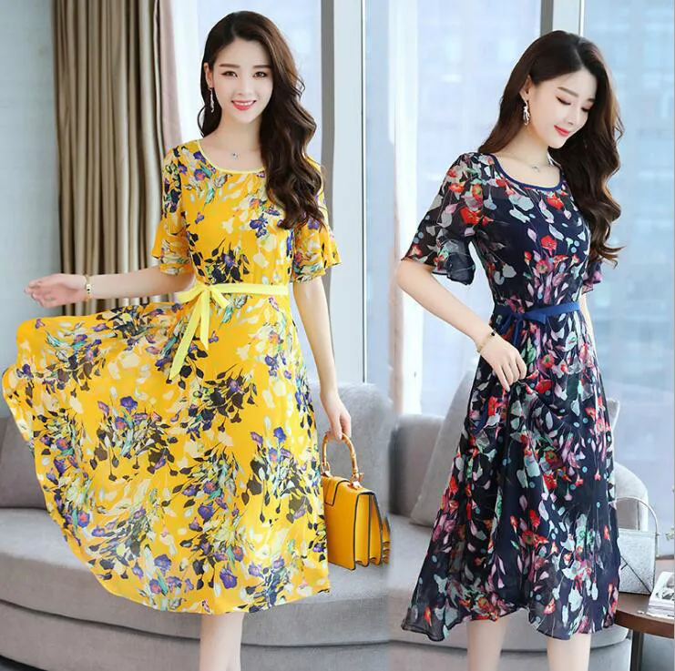 Модные женские шифоновые вечерние платья трапециевидной формы с бантом женская