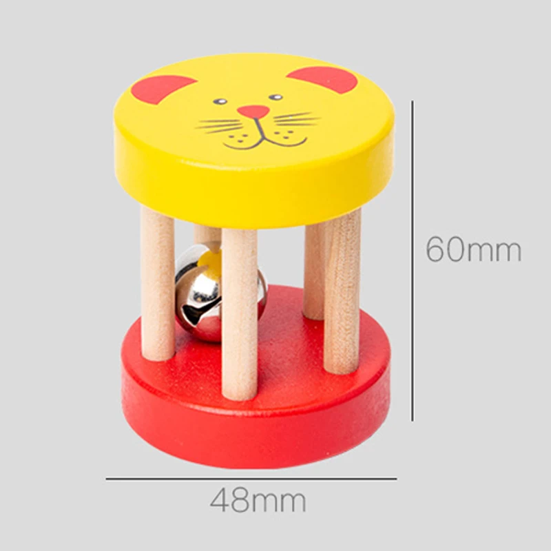 

Montessori Wooden Toys for Kids Baby Rattle Toys Educational Infant Rattle Children Early Bell Toy Hand Bell Baby Toy 0-12Months
