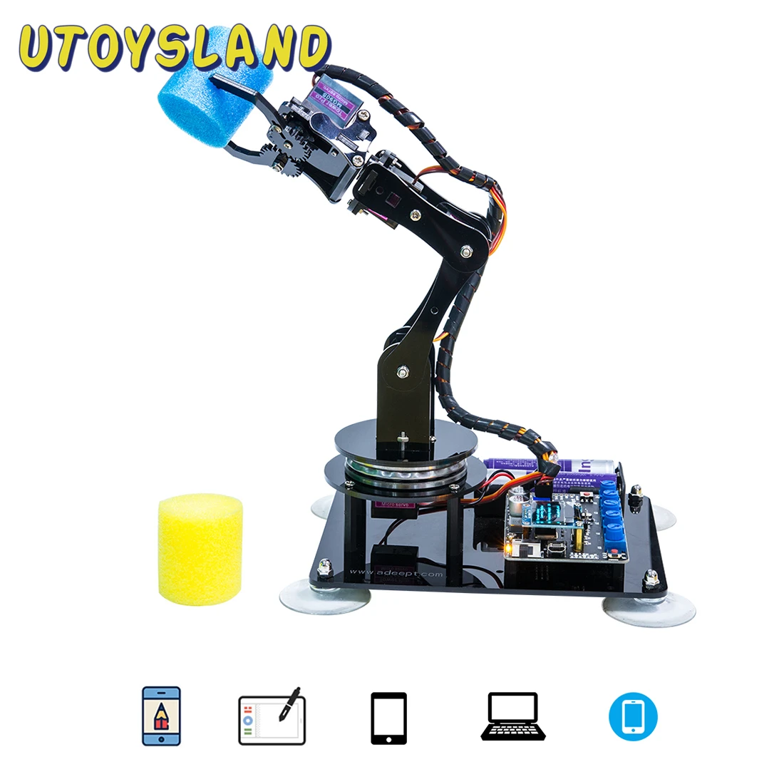 

Adeept Arduino Compatible DIY 5-DOF Robotic Arm Kit Stem Robot Arm Kit For Arduino UNO R3 For Children Kid Educational Toys Gift
