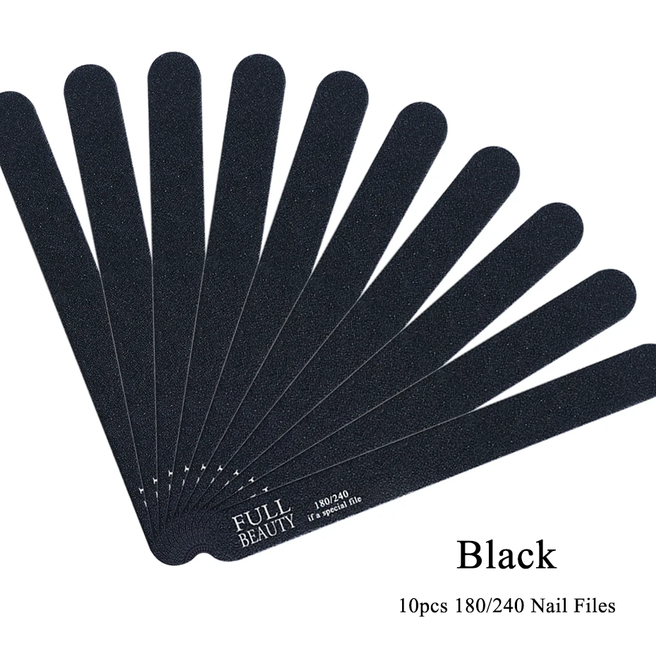 Пилки для ногтей 10 шт. пилки 180/240 Грит полировальный блок УФ гель удаления