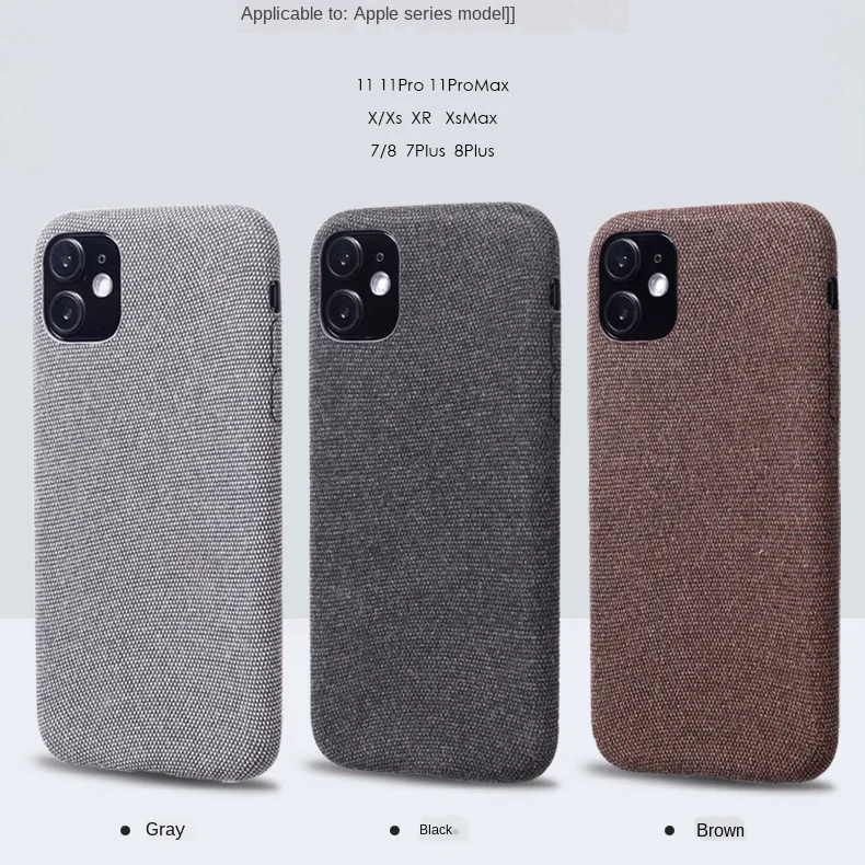 

Pure color fabric for iPhone 8plus phone xr 11pro x for mobile phone case all-inclusive anti-fall soft shell net red new