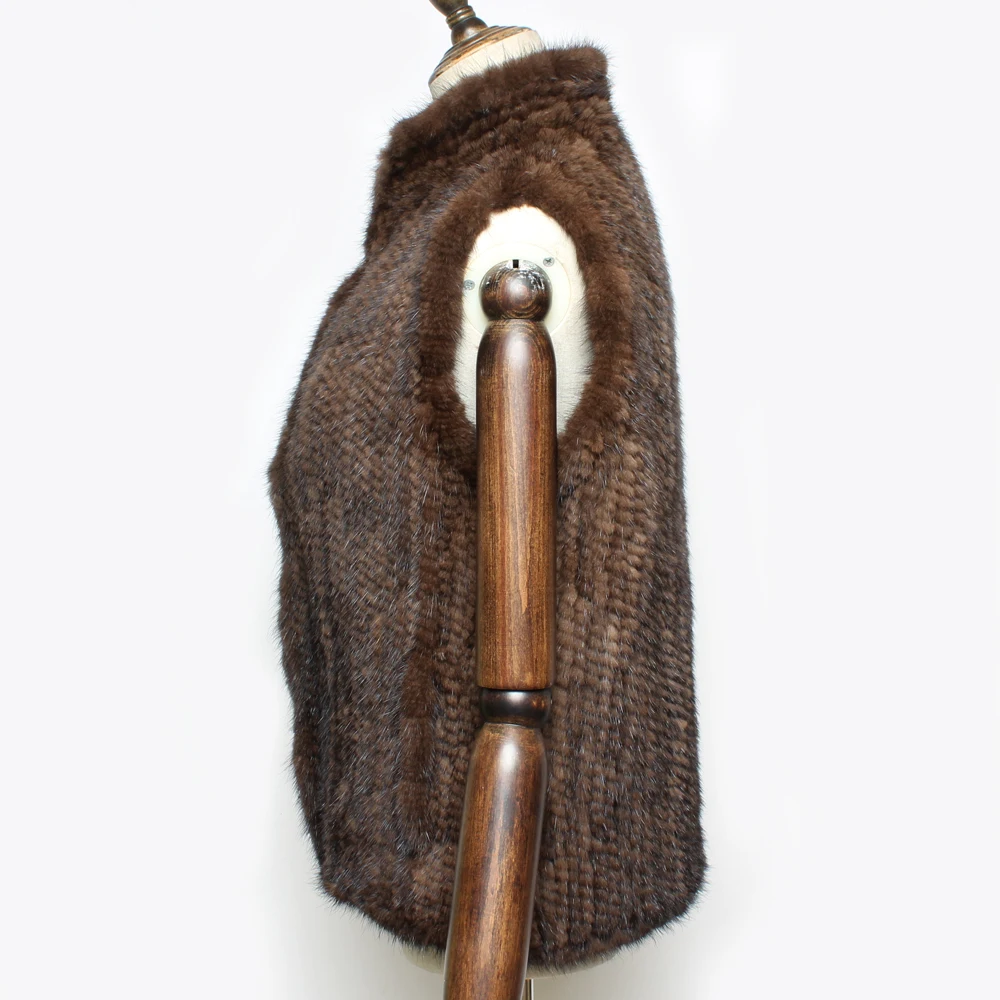 Модный вязаный жилет из натурального меха норки женский 100% куртка без рукавов