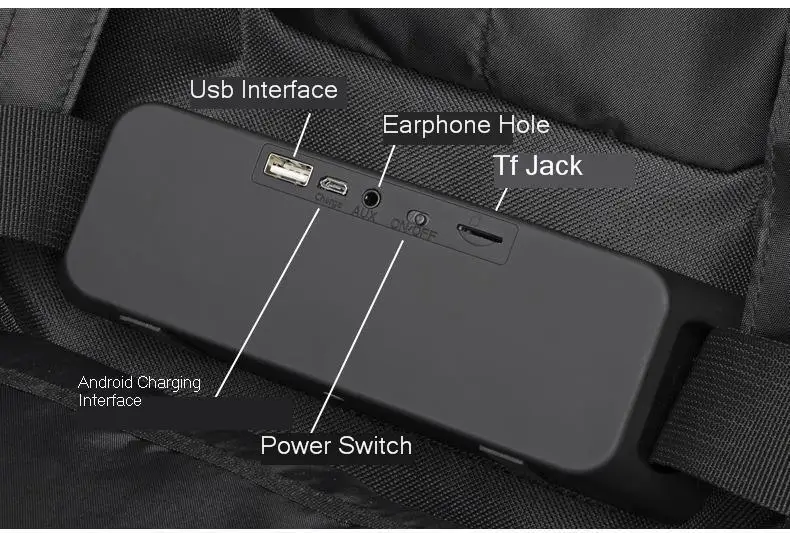 Fashion Man Backpack 15.6 Inch Laptop USB Charging Bluetooth Speaker Male Bags Recharging Multi-layer Space Travel Anti-thief