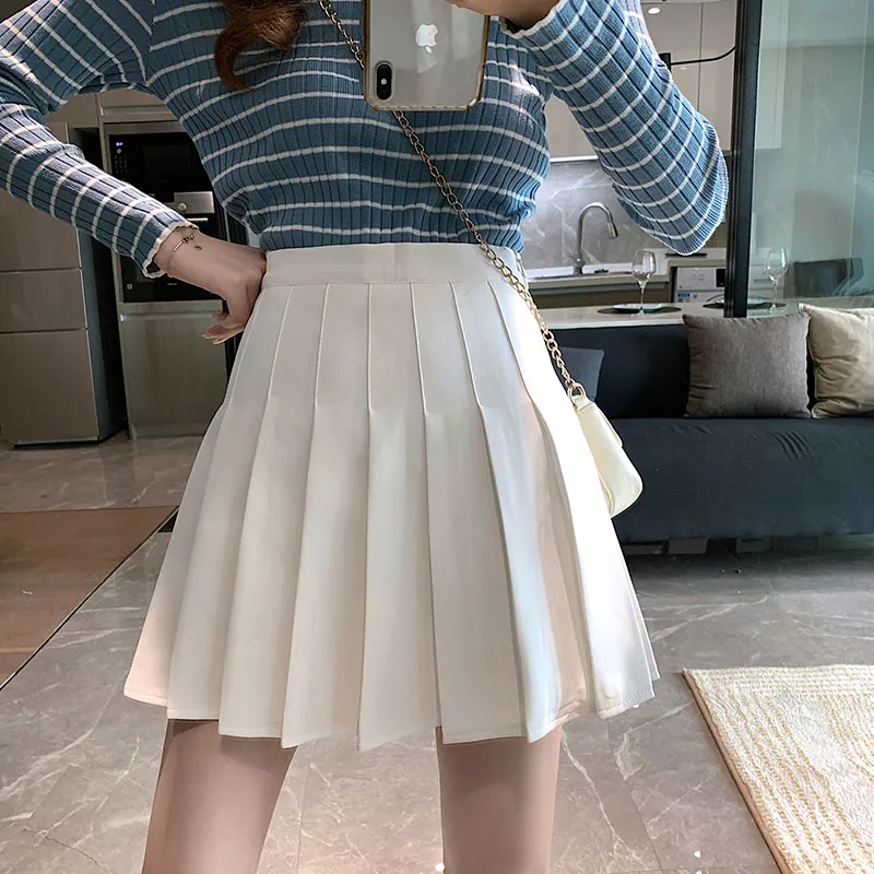 

Women Skirt Fashion High Waist Pleated Skirt Sweet Cute Girls Dance Mini Skirt Cosplay Preppy Uniform School Short Skirts XS-3XL