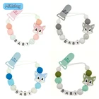 Фирменное наименование под заказ, держатель с зажимом под заказ, мультяшная силиконовая цепочка для соски с лисой, детское кольцо для зубов, подарок