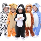Пижама-кигуруми Единорог, детские пижамы, панда, для девочек, мальчиков, единороги, пижамы в виде единорога для 4, 6, 8, 10, 12 лет, костюм панды