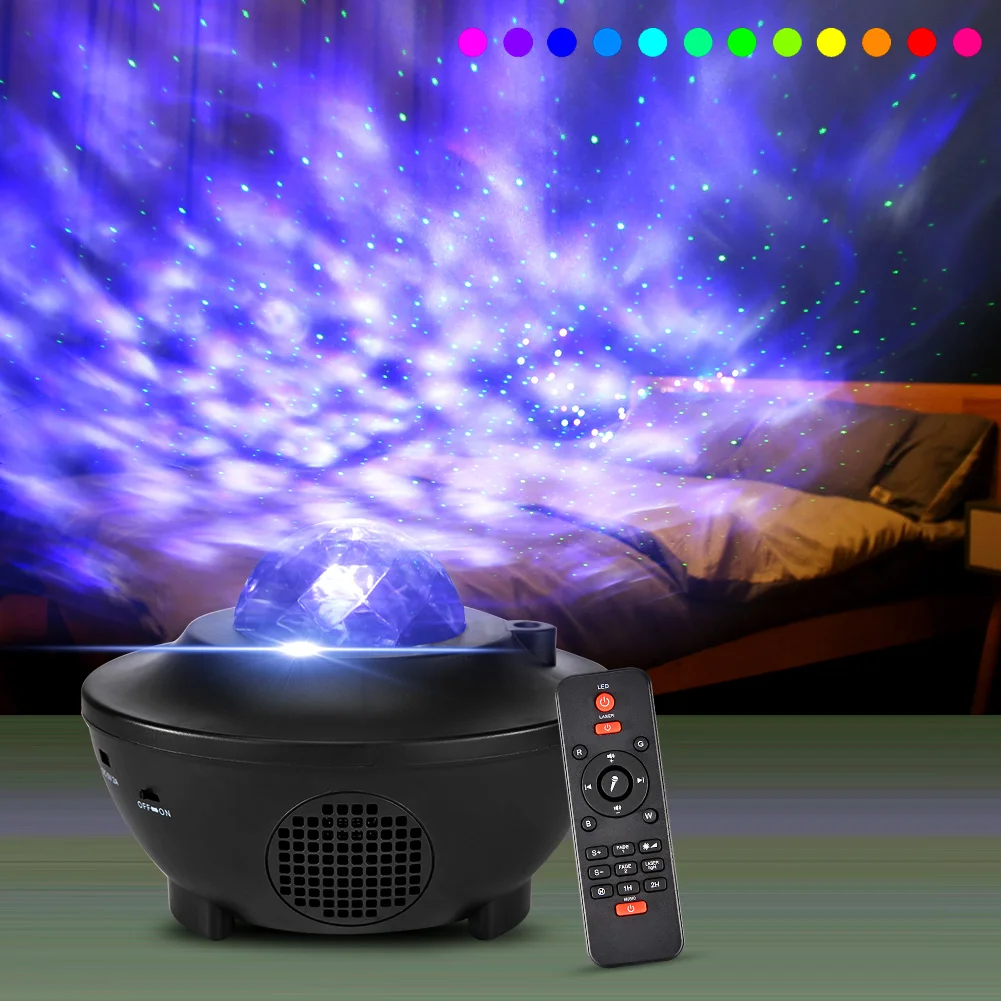 

Colorful Projector Children Star Night Lamp LED Laser Projector Light USB Music Player Remote Control Disco Stage Lamp