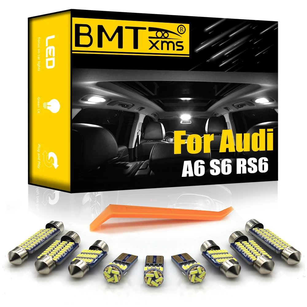 BMTxms For Audi A6 S6 RS6 C5 C6 C7 4B 4F 4G Quattro Sedan Avant LED Interior Lights Map Dome Trunk Lamp Kit Canbus No Error Bulb