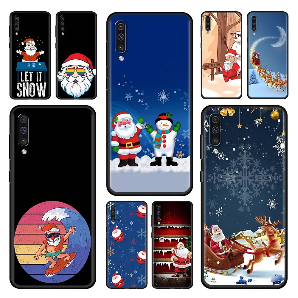 

Christmas Santa Claus Phone Case Cover for Samsung Galaxy A50 A70 A10 A30 A20e A20s A10s A40 A90 A10e A80 A60 Black Soft Funda