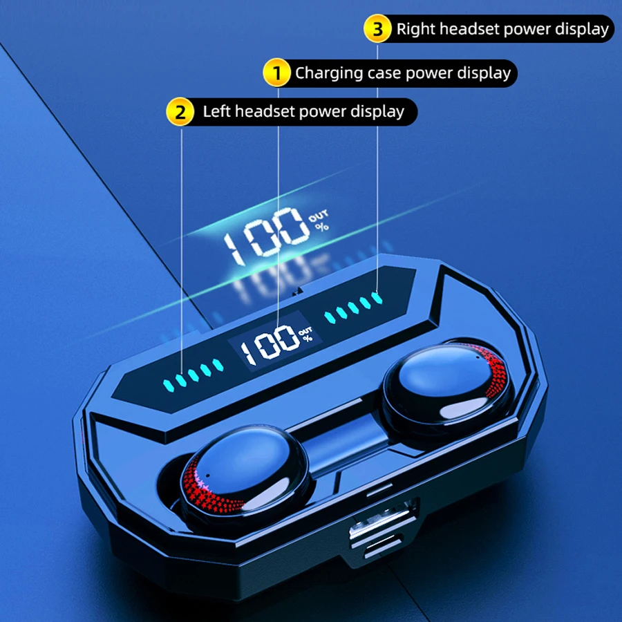 Wireless Headphones Bluetooth Headset 5.0 Noise Canceling Headphone for Iphone with LED Display Earbuds PK X10 Tws for Android