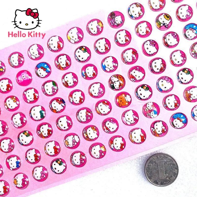 

Детские стереоскопические 3d-наклейки Hello Kitty с кристаллами и бриллиантами, милые Мультяшные декоративные наклейки Hello Kitty для девочек
